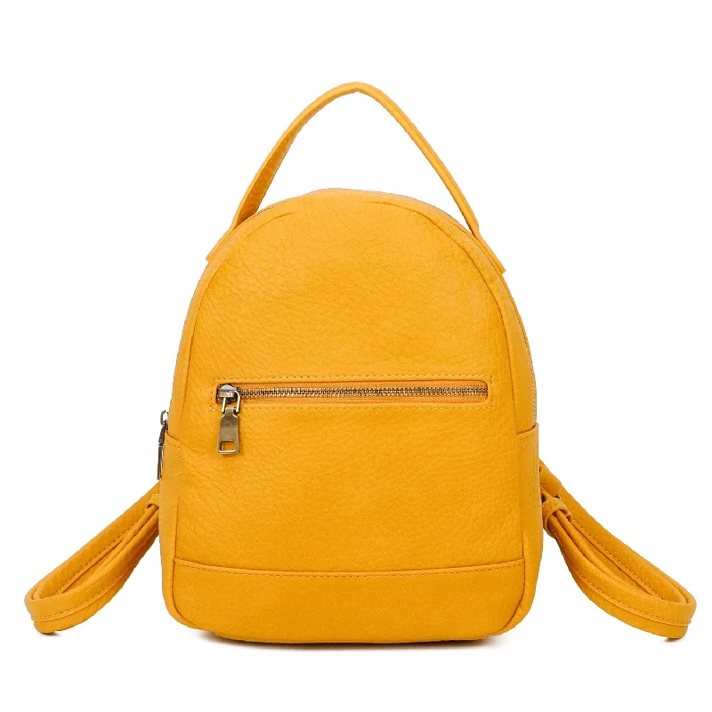 Sirena Sustainable Vegan Leather Simply and Modern Backpack - Mustard