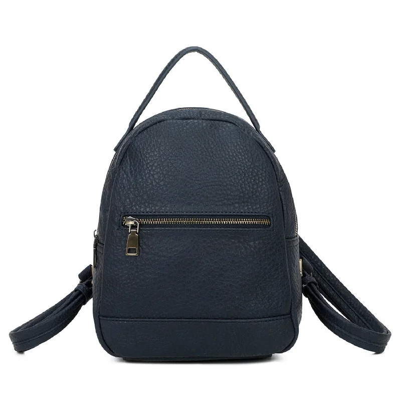 Sirena Sustainable Vegan Leather Simply and Modern Backpack - Navy Blue