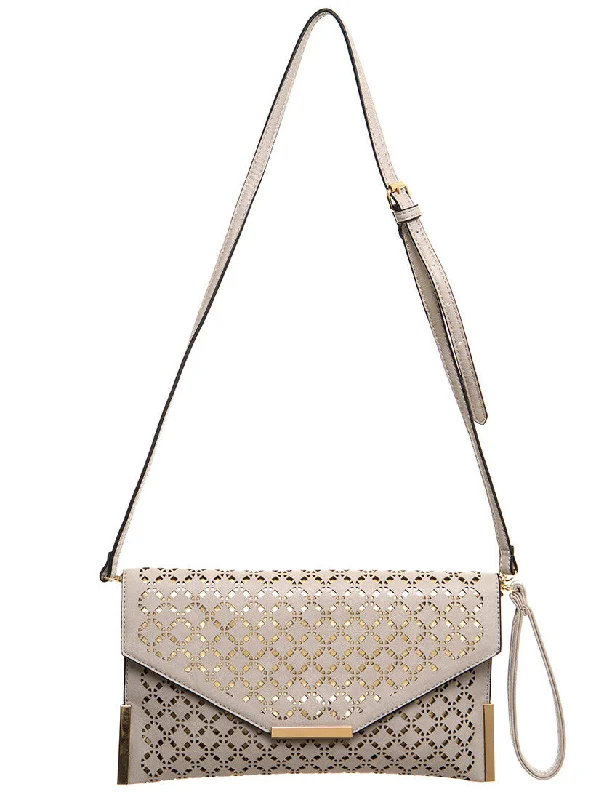 The Ana Laser Cut Messenger - Beige