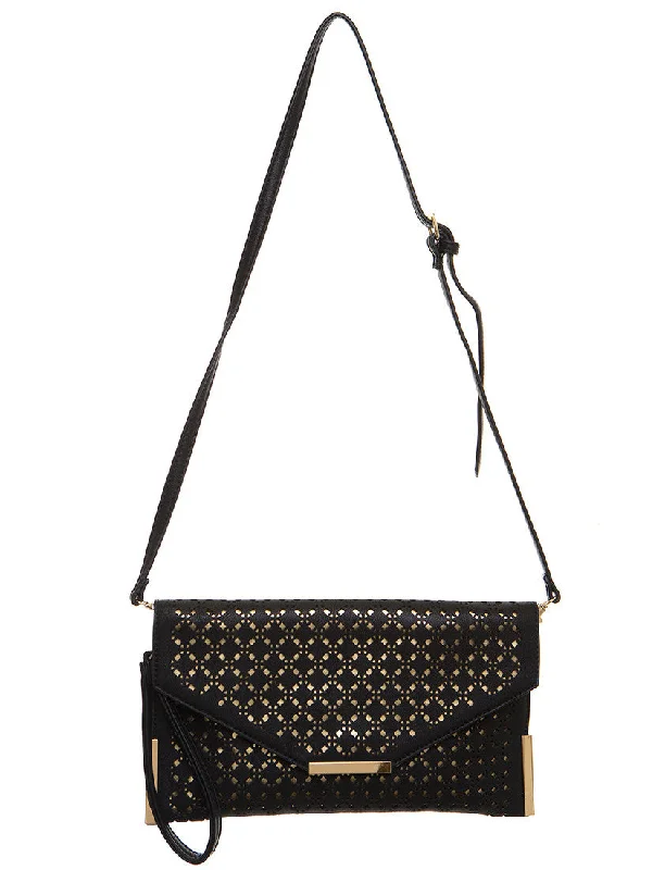 The Ana Laser Cut Messenger - Black