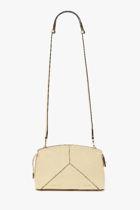 Victoria Crossbody Bag In Ivory Grained Leather